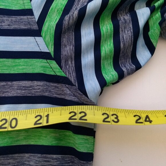 Footjoy Striped Green Blue Polo Embroidered Logo PGA National Size Medium	Collar - Picture 12 of 12